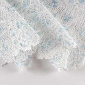 Кружево эластичное 110 мм Ф01-0091 бело-голубой