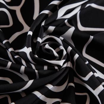 Вискоза "Лоренцо" стрейч 036-18320 черный принтованный