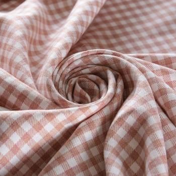 Ткань костюмная 025-11805 молочно-розовый клетка