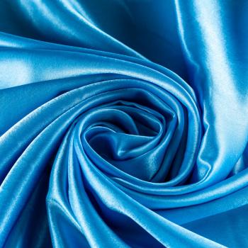 Креп-сатин К33-912 голубой однотонный