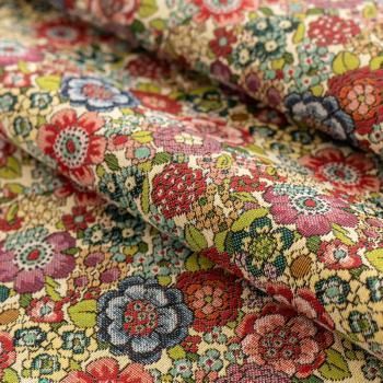 Гобелен гостиный Т472-02-07 бежевый цветы