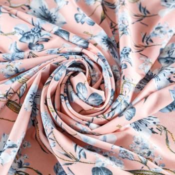 Вискоза "Лоренцо" 036-08215 выбеленный персиковый принтованный