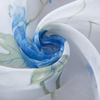 Тюль лен h-280 см 05-01-10474 белый принтованный