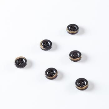 Пуговица с проколами 14 мм пластик 497276 черный