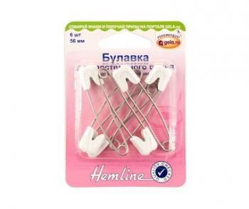 Булавки для постельного белья 56 мм Hemline 413 6шт белый 