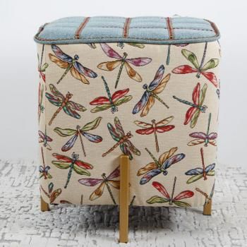 Пуф квадратный 43х43 см H 48 см  гобелен "Стрекозы" 521335