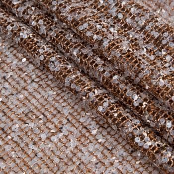 Сетка с пайетками 050-20754 коричневый меланж