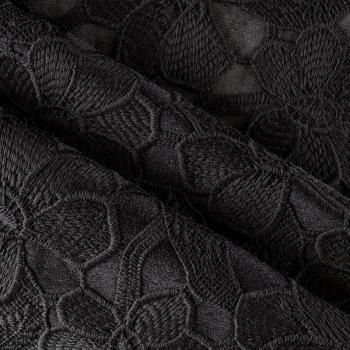 Вышивка на сетке К12-681 черный однотонный