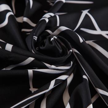 Вискоза "Лоренцо" стрейч 036-18315 черный принтованный