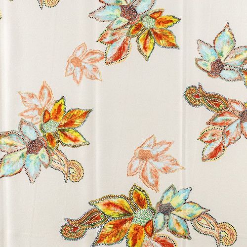 Креп 026-08379 сливочный принтованный