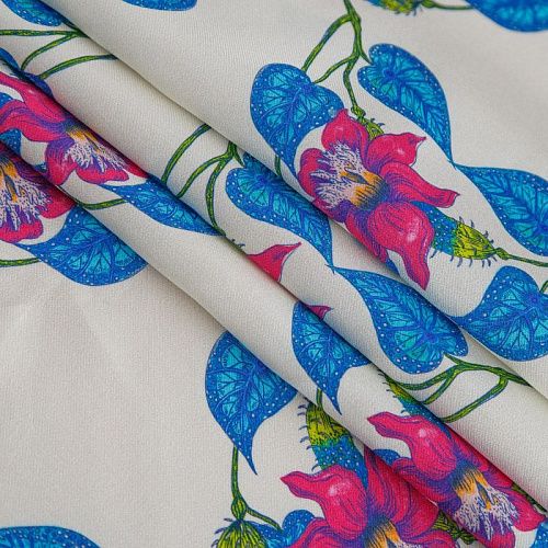 Вискоза 009-16549 белый принтованный