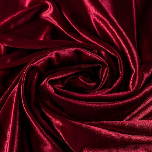 Бархат-лайкра К33-761 бордовый однотонный
