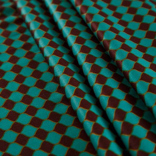 Шелк-штапель 069-16115 бриллиантовый зеленый принтованный