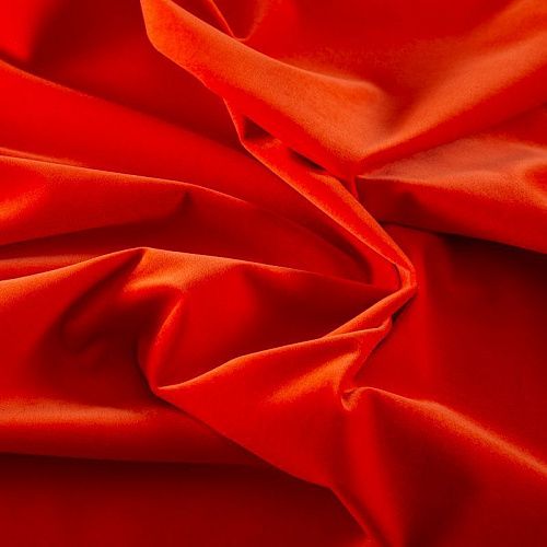 Бархат хлопковый стрейч 002-20538 красный апельсин