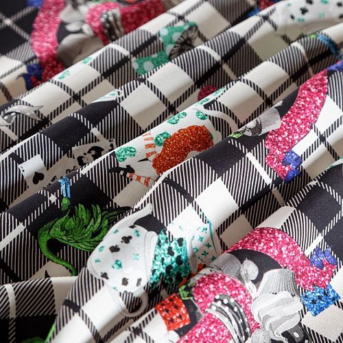 Шелк натуральный К15-335 белый принтованный