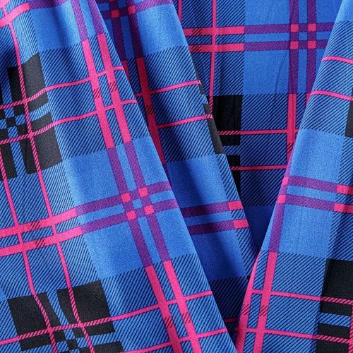 Крепдешин синтетический 029-08389 васильковый принтованный