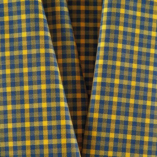 Коттон стрейч 063-12300 желто-синий