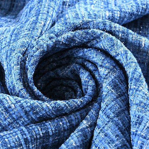 Твид шанель 052-10707 насыщенный голубой