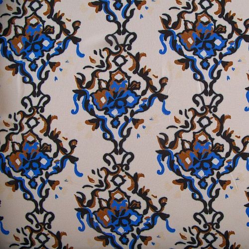 Креп-шифон 027-16224 молочный принтованный