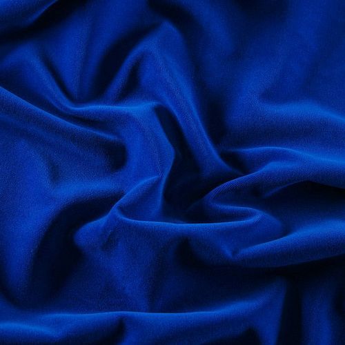 Ткань портьерная негорючая бархат 09-02-13723 синий однотонный