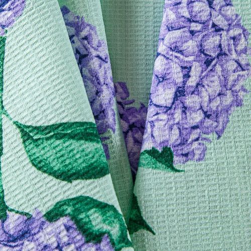 Полотно вафельное 007-13884 мятно-салатовый принтованный