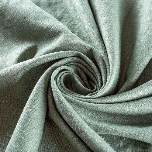 Лен натуральный 035-01390 зеленый мох однотонный