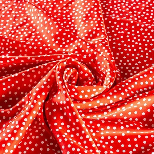 Шелк синтетический 065-01313 красный принтованный
