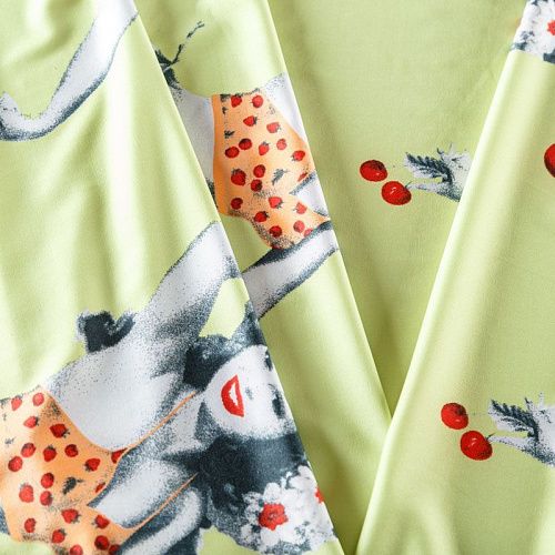 Трикотаж 056-03604 светло-салатовый принтованный