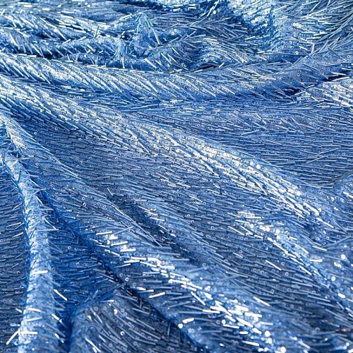 Сетка с пайетками и стеклярусом 050-19863 голубой