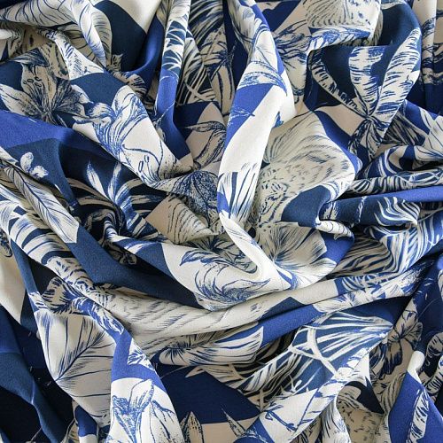 Вискоза 009-11719 сапфировый принтованный