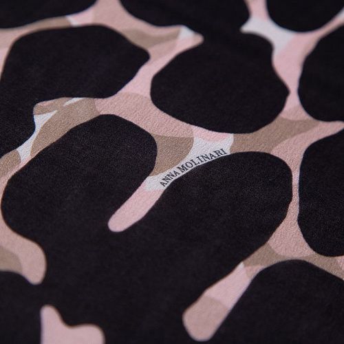 Шифон шелковый Anna Molinari 068-20133 черный принтованный