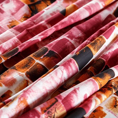 Креп-шифон К1-235 молочно-розовый принтованный