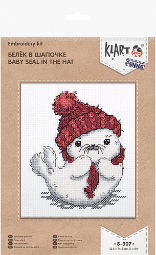 Набор для вышивания Klart 12,5х14,5 см 8-307 Белёк в шапочке