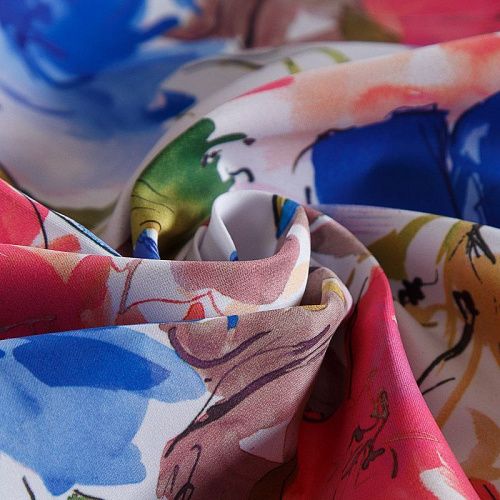 Ткань плащевая 042-16981 белый принтованный