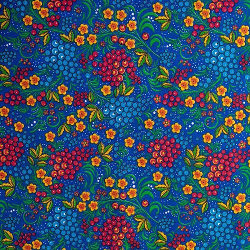 Бязь 007-00695 васильковый принтованный