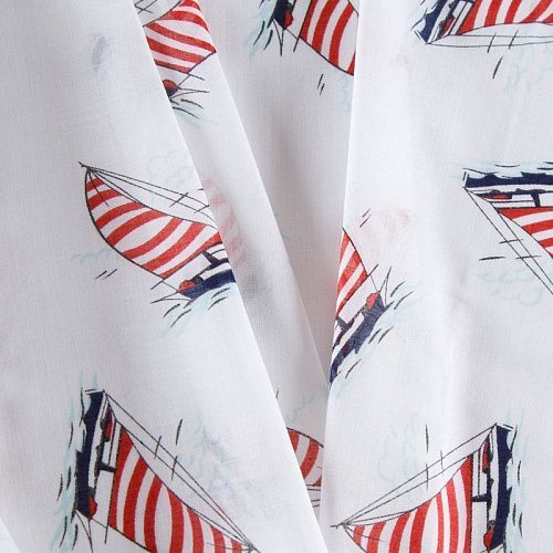 Батист 003-12116 белый принтованный