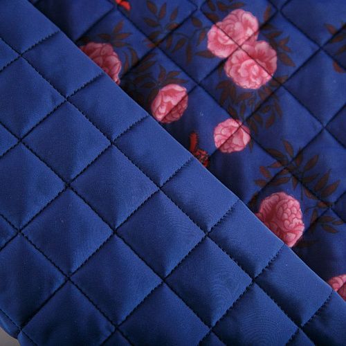 Ткань курточная 2-х сторонняя 033-14640 сапфировый принтованный