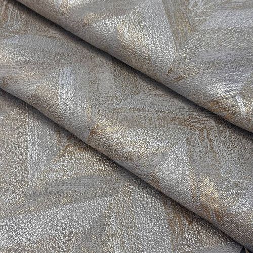 Ткань портьерная жаккард H-290 см 02-02-20466 серый/золото