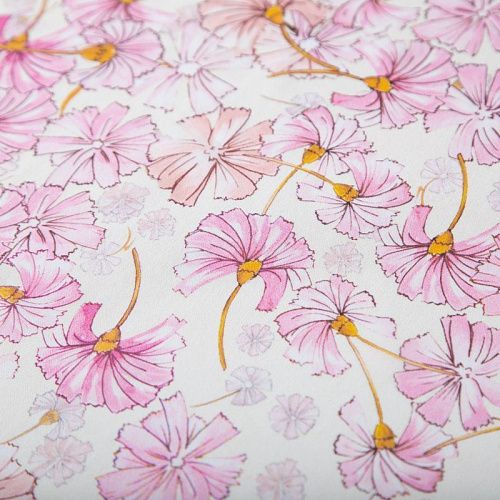 Креп-шифон шелковый 027-19848 белый принтованный