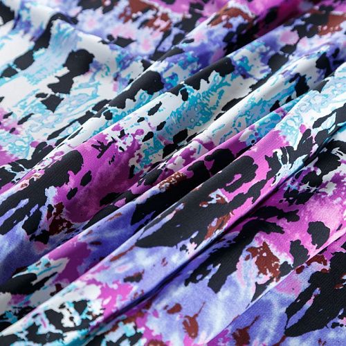 Креп К05-338 молочный принтованный