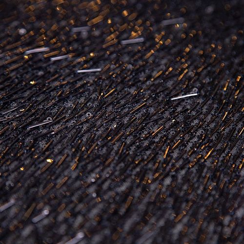 Сетка с пайетками и стеклярусом 050-19865 черный