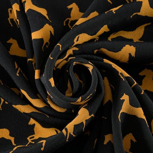 Вискоза 009-12065 черный принтованный