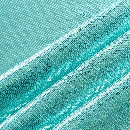 Пайетки на трикотаже 055-08983 мятно-бирюзовый однотонный