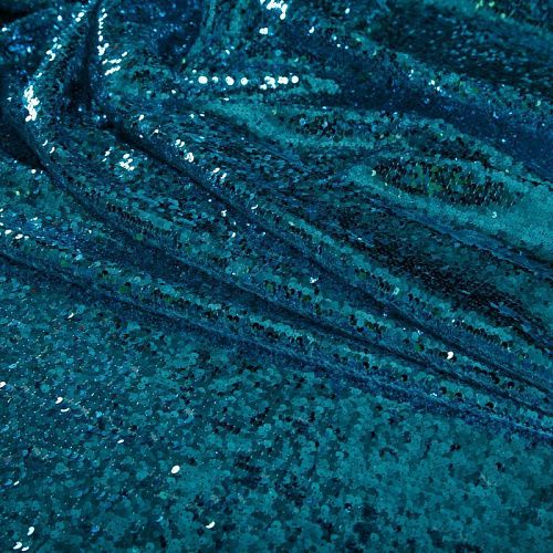 Пайетки на сетке 055-16844 бирюзово-голубой