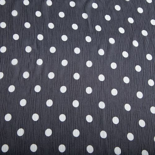 Шифон-жатка шелковый 068-20365 черный принтованный