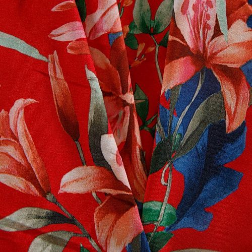 Трикотаж 056-14816 красный принтованный