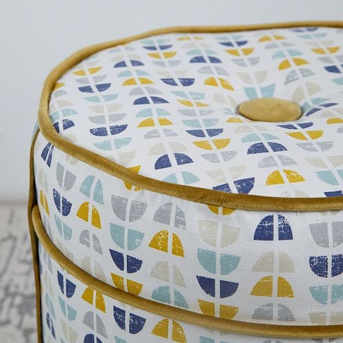 Пуф круглый D 30 см H 35 см горчичный 521267 