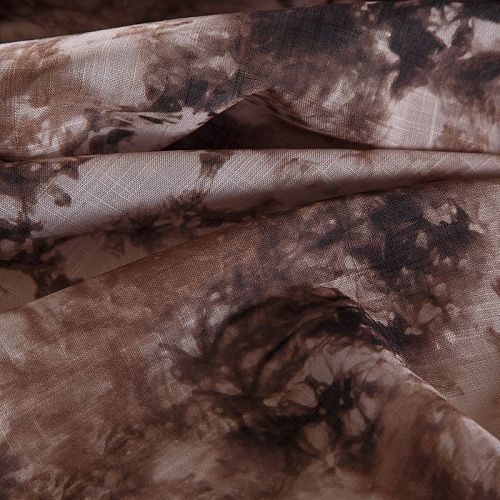 Лен искусственный 035-17442 бежево-коричневый принтованный