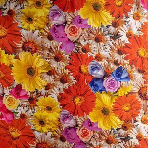 Шелк натуральный К2-406 белый принтованный