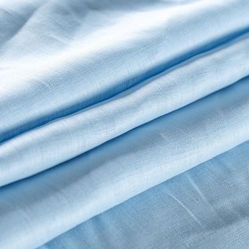 Лен натуральный 035-08906 голубой однотонный